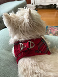 NEW Plush Step In Harness Plaid Red