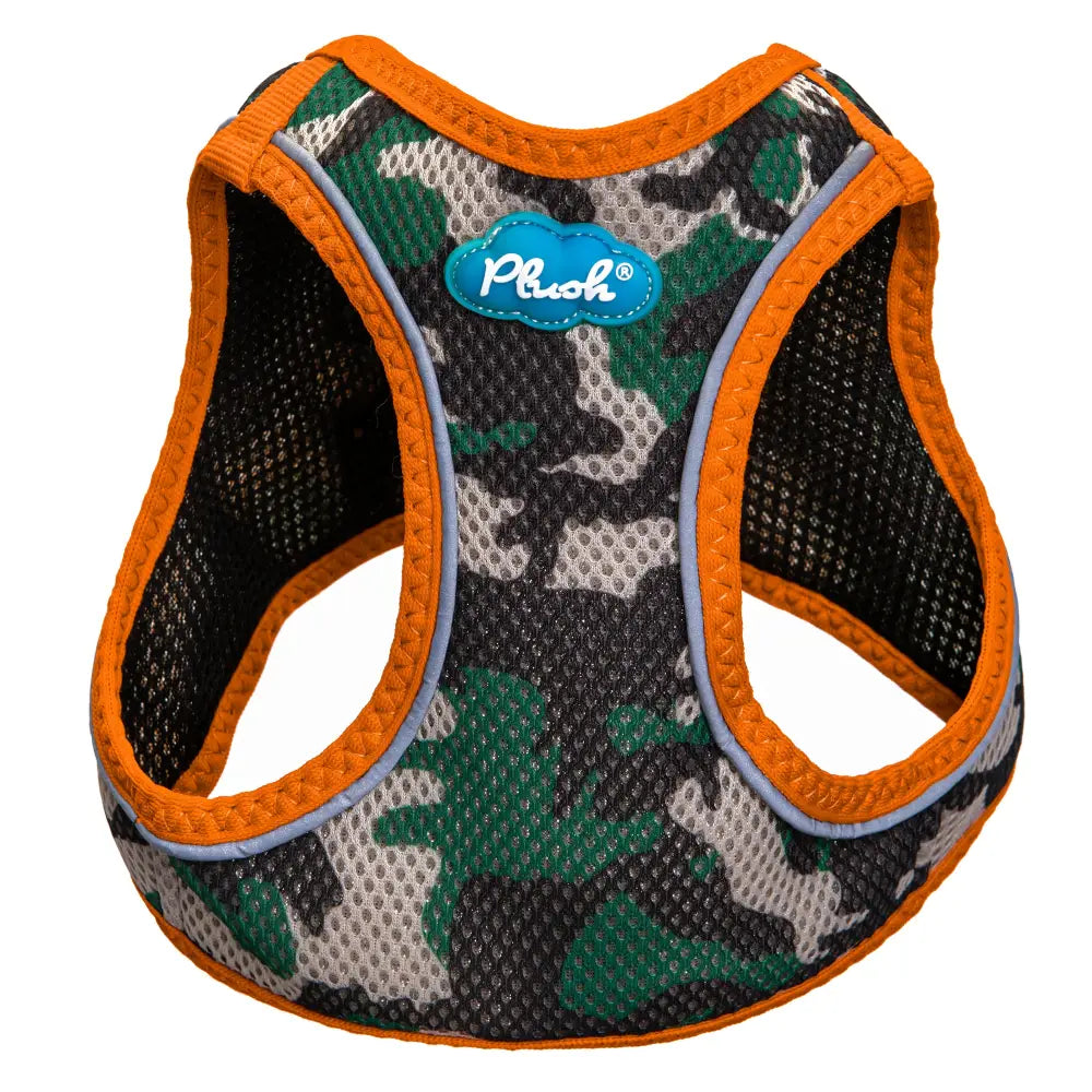Plush Step In Air Mesh Harness - Camo/Orange - Step In Harness